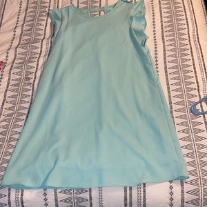 She + sky mint green mini dress. Ruffled sleeves